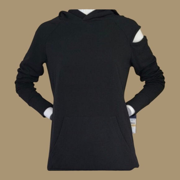 New Black Cold Shoulder Hoodie - Picture 1 of 10